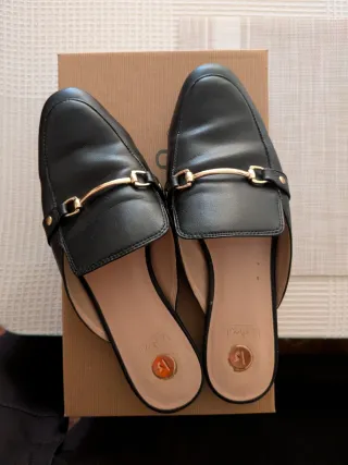 Mules La Strada Negros Talla 40