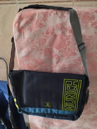 Bandolera Munich azul y gris