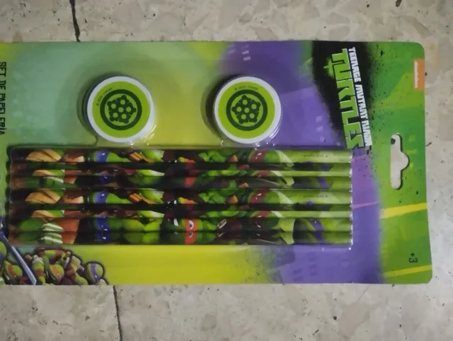 Set Lápices y Borradores Tortugas Ninja.