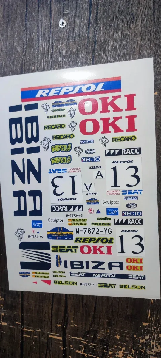 Pegatinas Rally RC A4 Varias 1/10