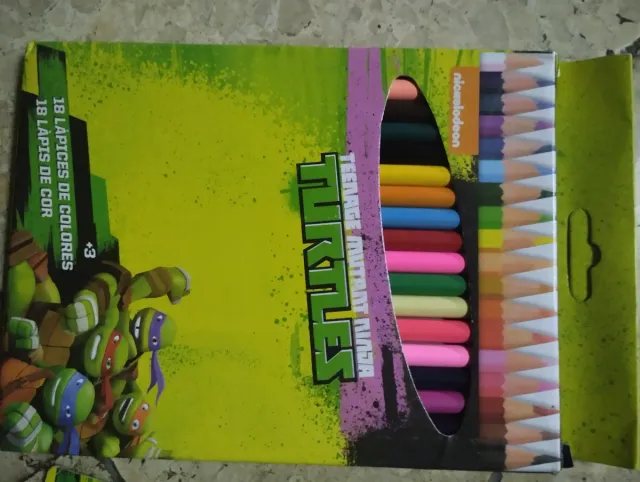Caja 18 Lápices de Colores Tortugas Ninja..