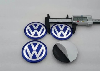 CHAPAS DE CENTRO DE RUEDA VOLKSWAGEN 90MM AZUL