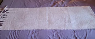 Bufanda rosa suave con flecos