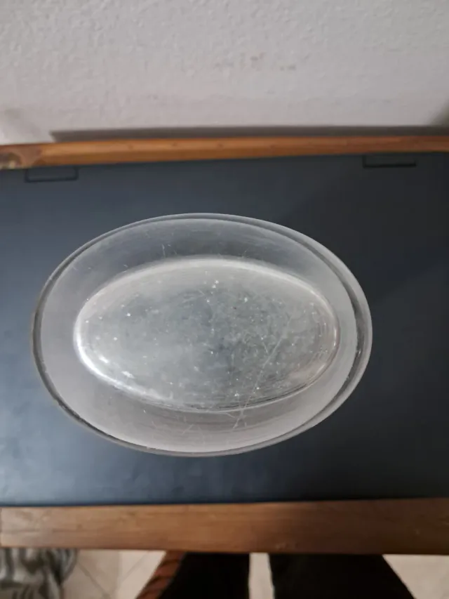 Vaso cristallo anni '60 con applicazioni argento