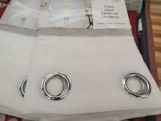 2 Tende Omar 140x280 Filtrante Panna /Beige Chiaro