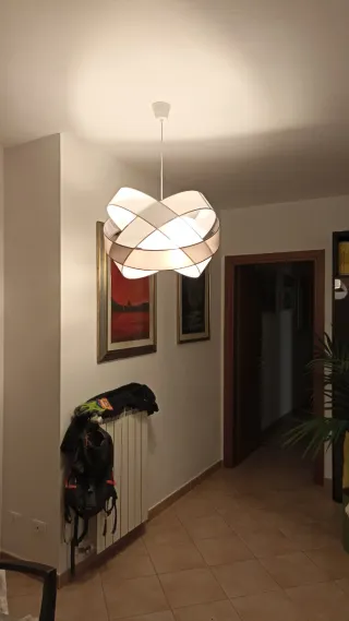 Lampadario moderno tessuto e plastica