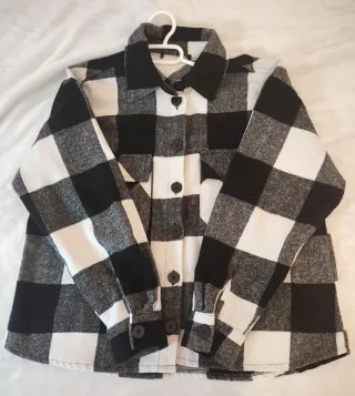 Chaqueta cuadros blanco y negro