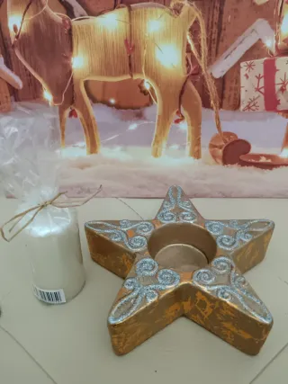 Portacandele a forma di stella in ceramica