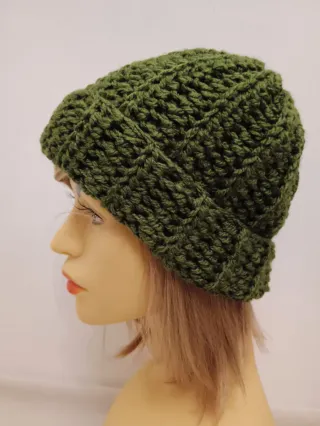 Berretto unisex misto lana verde militare