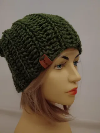 Berretto unisex misto lana verde militare