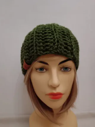 Berretto unisex misto lana verde militare