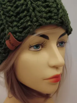 Berretto unisex misto lana verde militare