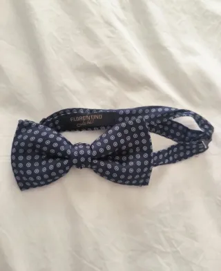 Pajarita Florentino Azul con Lunares Blancos