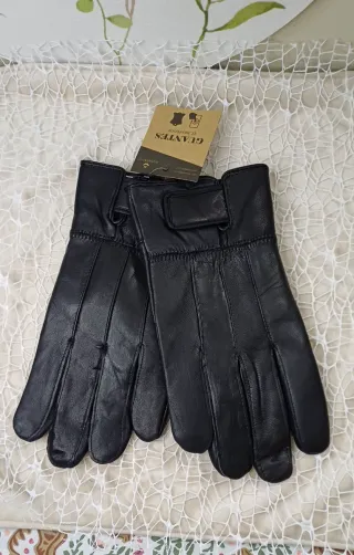 Guantes Piel Negros Hombre Táctiles Telf