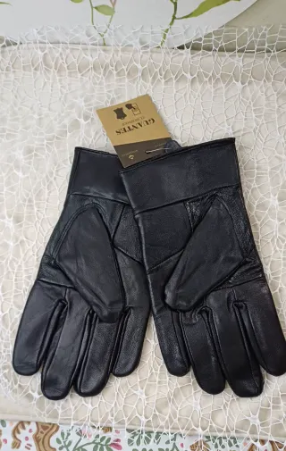 Guantes Piel Negros Hombre Táctiles Telf