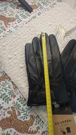 Guantes Piel Negros Hombre Táctiles Telf