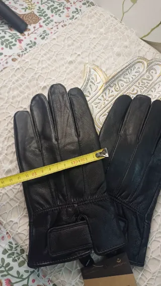 Guantes Piel Negros Hombre Táctiles Telf