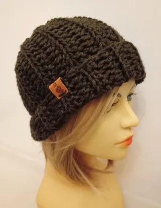 Berretto unisex chunky marrone