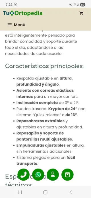 Silla de ruedas Inovys Evo Comfort Plus.