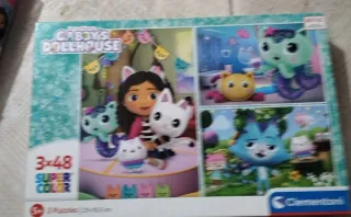 Dos Puzzles 3x48 Clementoni Gabby's Dollhouse.