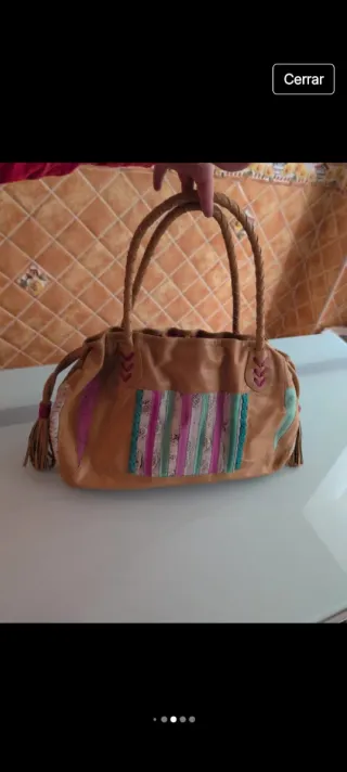 Bolso de cuero artesanal multicolor