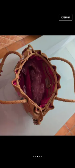 Bolso de cuero artesanal multicolor