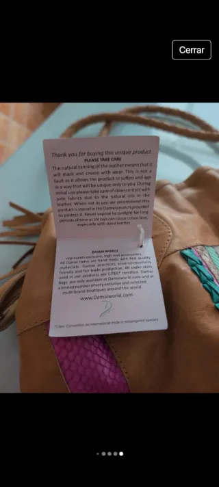 Bolso de cuero artesanal multicolor