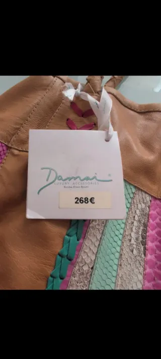 Bolso de cuero artesanal multicolor