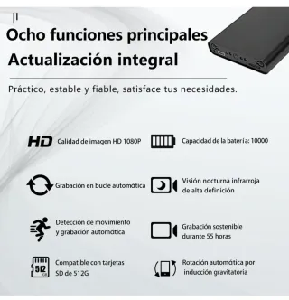 Cámara espía portátil oculta