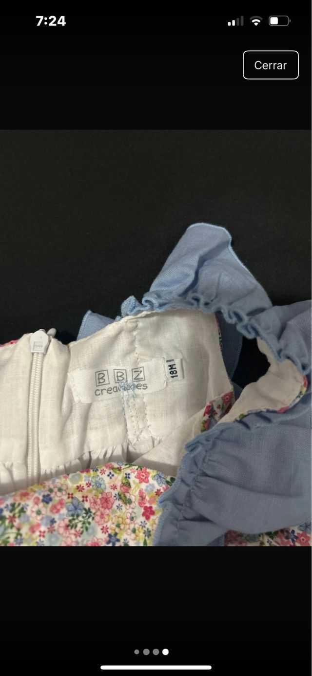 Vestido niña floral con lazo azul