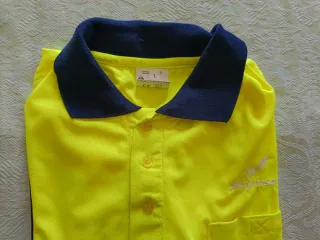 Polo de trabajo reflectante amarillo y azul