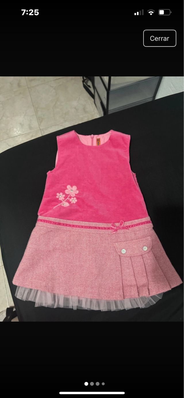 Vestido niña rosa con flores