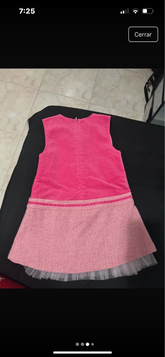 Vestido niña rosa con flores