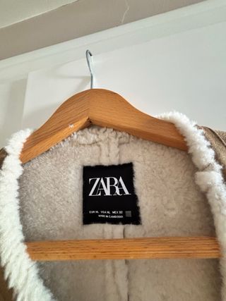 Chaqueta efecto ante forrada borreguillo