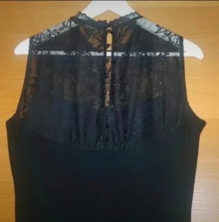 Vestido negro Zara encaje talla L