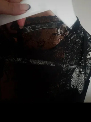 Vestido negro Zara encaje talla L