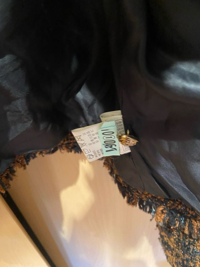 Chaqueta Tweed NAMU Negro Naranja