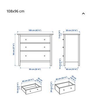 Cómoda 3 cajones roja Ikea Hemnes (Granada)