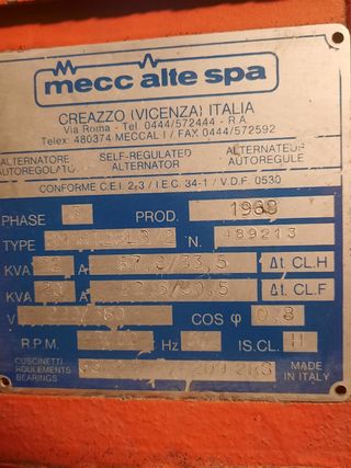 Generador Eléctrico 22Kva 220/360