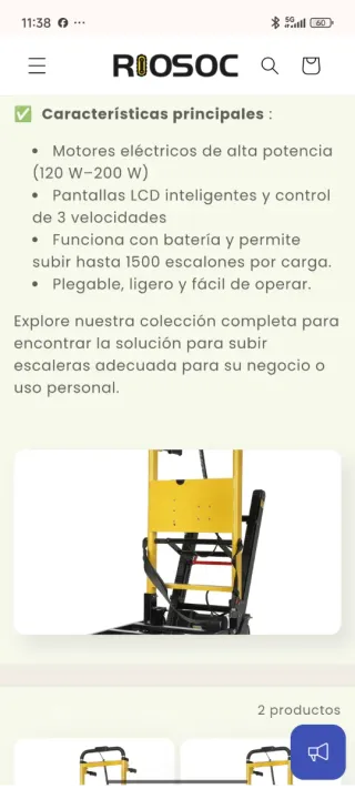 Alquiler Máquina sube escaleras eléctrica