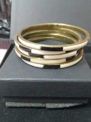 Lotto 5 bracciali vintage bianco e nero