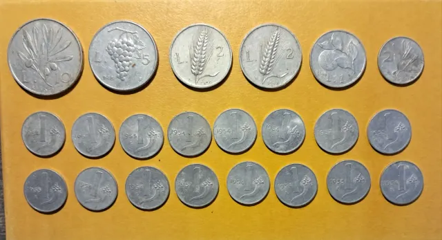 Lotto di 22 monete italiane Lire