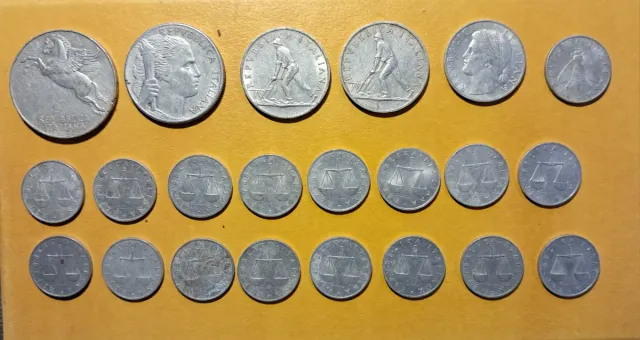 Lotto di 22 monete italiane Lire