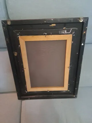 Cuadro mujer con cesta pintado