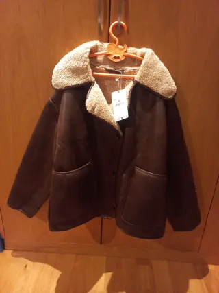 Abrigo marrón forrado talla M