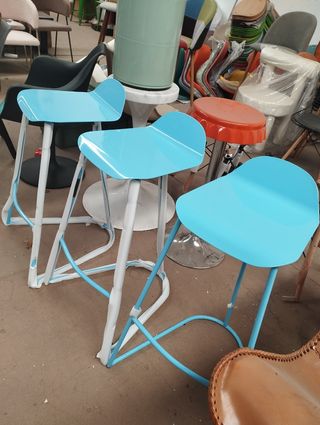 Taburetes de bar industrial 75 cm azul