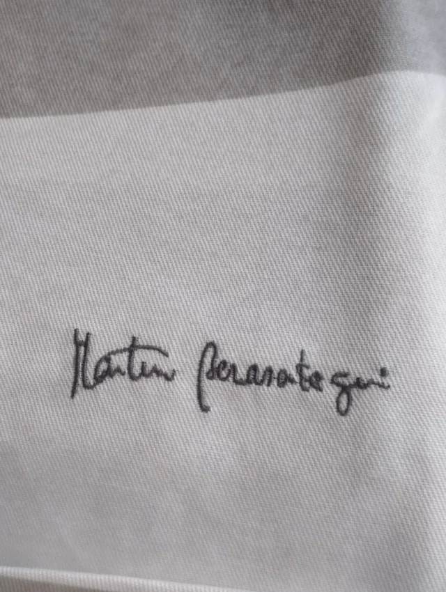 Mantel de mesa rayas gris y blanco