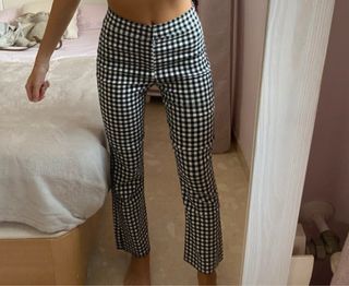 Pantalones de cuadros blanco y negro