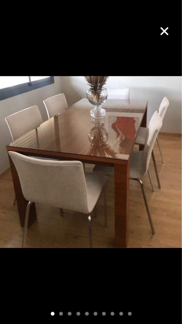 Mesa madera extensible + 6 sillas