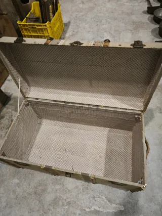 ✅Antiguo baúl de viaje con bandeja.Años 30-40⭐⭐⭐⭐⭐